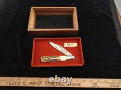 1979 Case Founders 1 Blade 5143 Ssp Daddy Barlow Knife Burnt Stag & Display Box