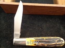 1979 Case Founders 1 Blade 5143 Ssp Daddy Barlow Knife Burnt Stag & Display Box