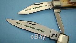 1980 CASE XX USA 75th ANNIVERSARY 7 GENUINE STAG HANDLE KNIFE SET With DISPLAY BOX