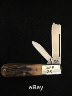 1982 Case Xx, Barlow 3 Piece Stag Knife Set, With Wooden Display Box 1145 5000