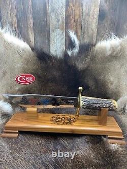 1985 Case XX The Legends Stag Big Bowie Knife & Walnut Display Mint Box SN312