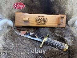 1985 Case XX The Legends Stag Big Bowie Knife & Walnut Display Mint Box SN312