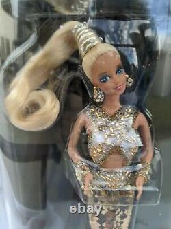1990 GOLD Bob Mackie Barbie Doll DISPLAY CASE + POSTER + SHIPPER Box