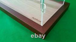 19L x 6W x 8H Clear Acrylic Display Case Box Table Top Showcase Walnut frame