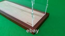 19L x 6W x 8H Clear Acrylic Display Case Box Table Top Showcase Walnut frame