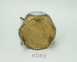 19c. Victorian French Palais Royal Ormolu Beveled Thick Glass Jewelry Casket Box