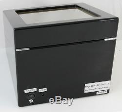 2 + 4 Black Watch Winder Wood Case Box Display Cream Velvet Lock withkey 8055BCC