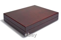 2 Coin Presentation Display Mahogany Style Gift Box Cases VOLTERRA TRIO DEAL NEW
