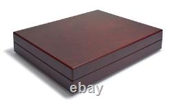 2 Coin Presentation Display Mahogany Style Gift Box Cases VOLTERRA TRIO DEAL NEW