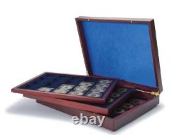 2 Coin Presentation Display Mahogany Style Gift Box Cases VOLTERRA TRIO DEAL NEW
