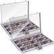 2 Pcs Aluminum Glass Display Case for Cards Trade Show Table Top Portable Spo