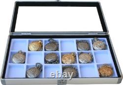 2 Pocket 18 Watch Show Case Display Antique Jewelry Supply box pocket watches