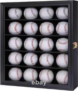 20 Baseball Display Case Wall Cabinet Holder Shaddow box UV Protection Acrylic