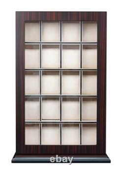 20 Slot Ebony Wood Watch Display Hanging Storage Box Stand for Oversized Watches