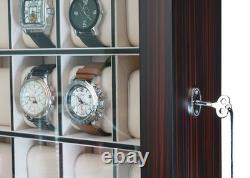 20 Slot Ebony Wood Watch Display Hanging Storage Box Stand for Oversized Watches