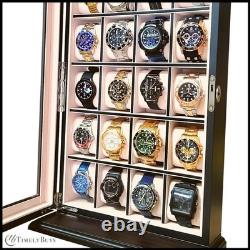 20 Slot Ebony Wood Watch Display Hanging Storage Box Stand for Oversized Watches