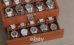 20 Slot Leather Watch box Luxury Watch Case Display Jewelry Organizer