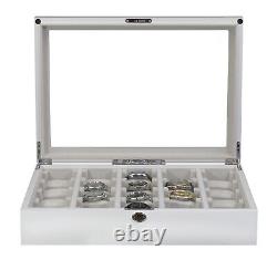 20 Slot White Wood Watch Display Hanging Storage Box Stand for Oversized Watches