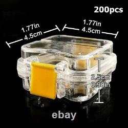 200 PCS Acrylic Jewelry Storage Box Dental Hinged Display Membrane Denture Cases