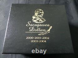 2000-2004 Sacagawea Dollars Set in Sealed Cases in Display Box- P&D Unc. S-Proof