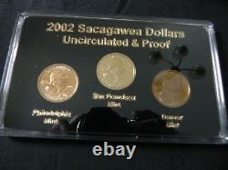 2000-2004 Sacagawea Dollars Set in Sealed Cases in Display Box- P&D Unc. S-Proof