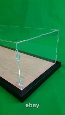 20L x 20W x 20H display case with 3/16 thick acrylic black wood frame base