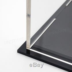 22 56cm Large Acrylic Display Case Perspex Box Plastic Black Base Dustproof UV