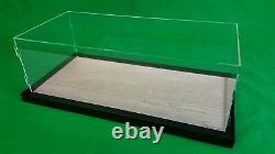 22x9.75x7 Pocher Acrylic Display Case Stand Showcase Wood Base Counter Top Shelf