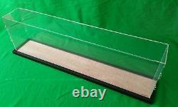 23L x 10W x 6H display case with 1/8 thick acrylic black wood frame base