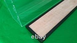 23L x 10W x 6H display case with 1/8 thick acrylic black wood frame base