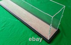 23L x 10W x 6H display case with 1/8 thick acrylic black wood frame base