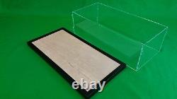 23L x 10W x 6H display case with 1/8 thick acrylic black wood frame base
