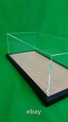 23L x 10W x 6H display case with 1/8 thick acrylic black wood frame base