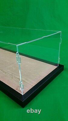 23L x 10W x 6H display case with 1/8 thick acrylic black wood frame base