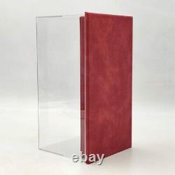 23cm Acrylic case display box transparent Dustproof storage car models red suede