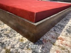 24 Inch Cube Large Display Case Box Acrylic Plexiglass On Red Felt Wood Base