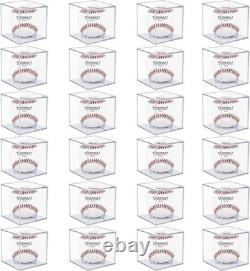 24 Pack Baseball Display Case UV Protected Acrylic Boxes