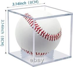 24 Pack Baseball Display Case UV Protected Acrylic Boxes