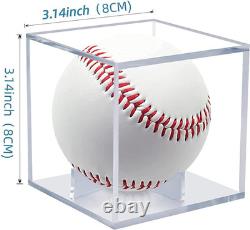 24 Pack Baseball Display Case, UV Protected Acrylic Boxes for Display, Clear Disp