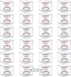 24 Pack Baseball Display Case, UV Protected Acrylic Boxes for Display, Clear Disp