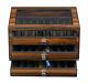 24 Pen slot Fountain Ebony Wood glass Display Case Organizer Storage Box Jewelry