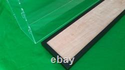 24L X 11W X 10H display case with 3/16 thick acrylic black wood frame base