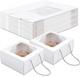 25 Large White Hat Boxes with Window Stylish Storage & Display Cases