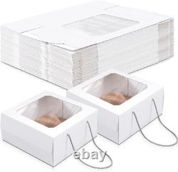 25 Large White Hat Boxes with Window Stylish Storage & Display Cases
