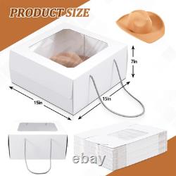 25 Large White Hat Boxes with Window Stylish Storage & Display Cases