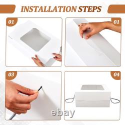 25 Large White Hat Boxes with Window Stylish Storage & Display Cases