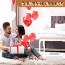 25 Large White Hat Boxes with Window Stylish Storage & Display Cases