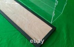 25L x 12W x 11H display case with 3/16 thick acrylic black wood frame base