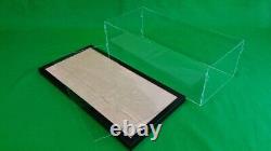 25L x 12W x 11H display case with 3/16 thick acrylic black wood frame base