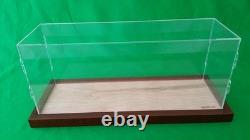 25L x 8.5W x 10H Table Top Acrylic Display Case with Walnut Wooden frame Base